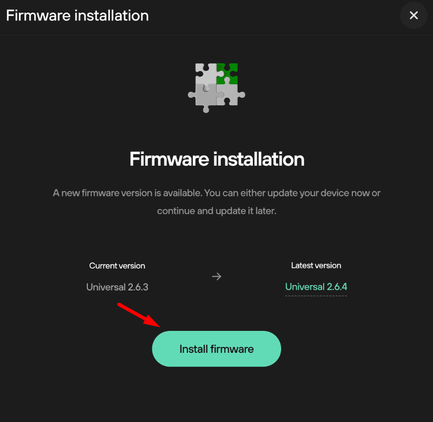 Install firmware
