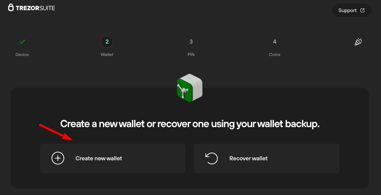 Create new wallet