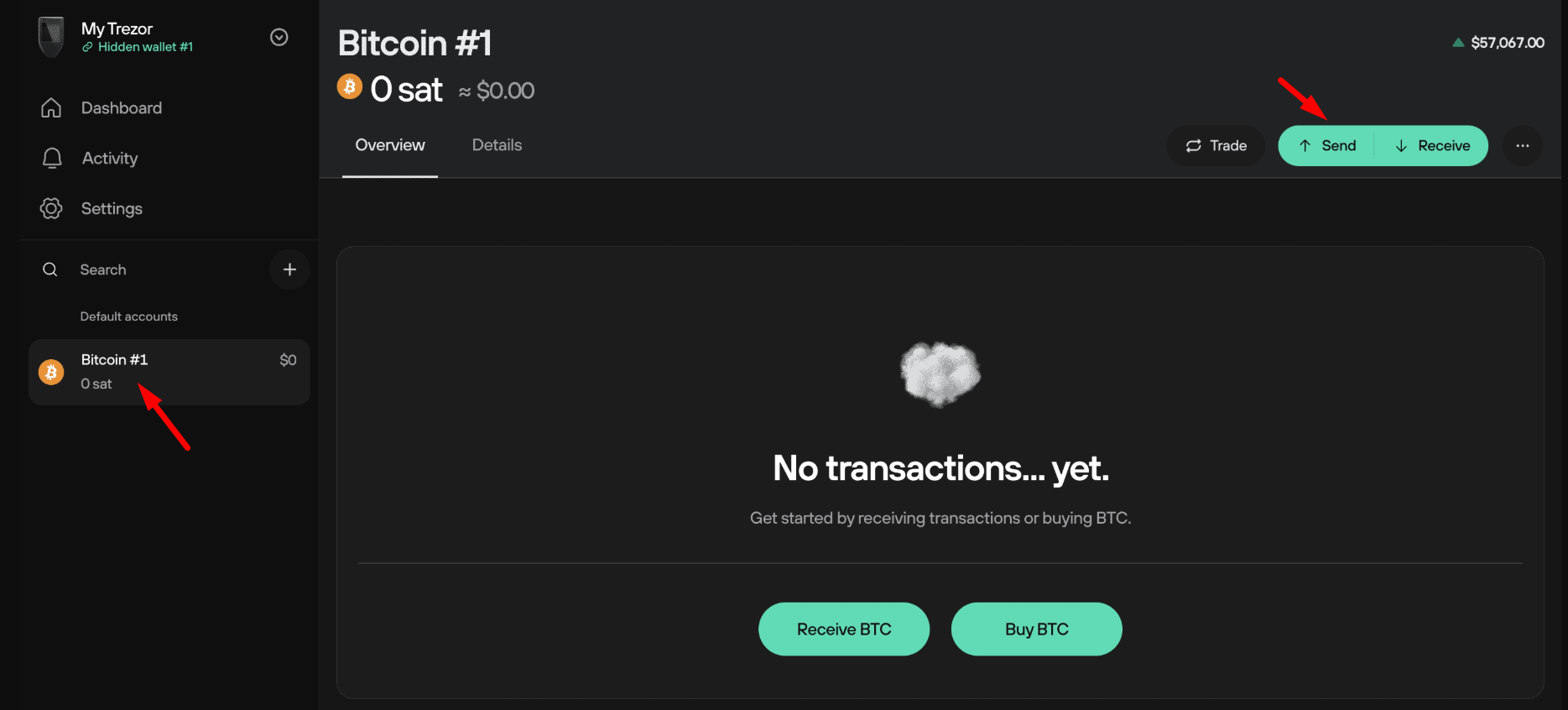Chọn coin rồi bấm Send