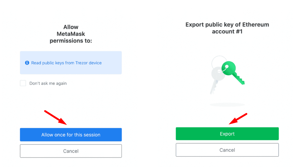 Allow once for this session -> Export