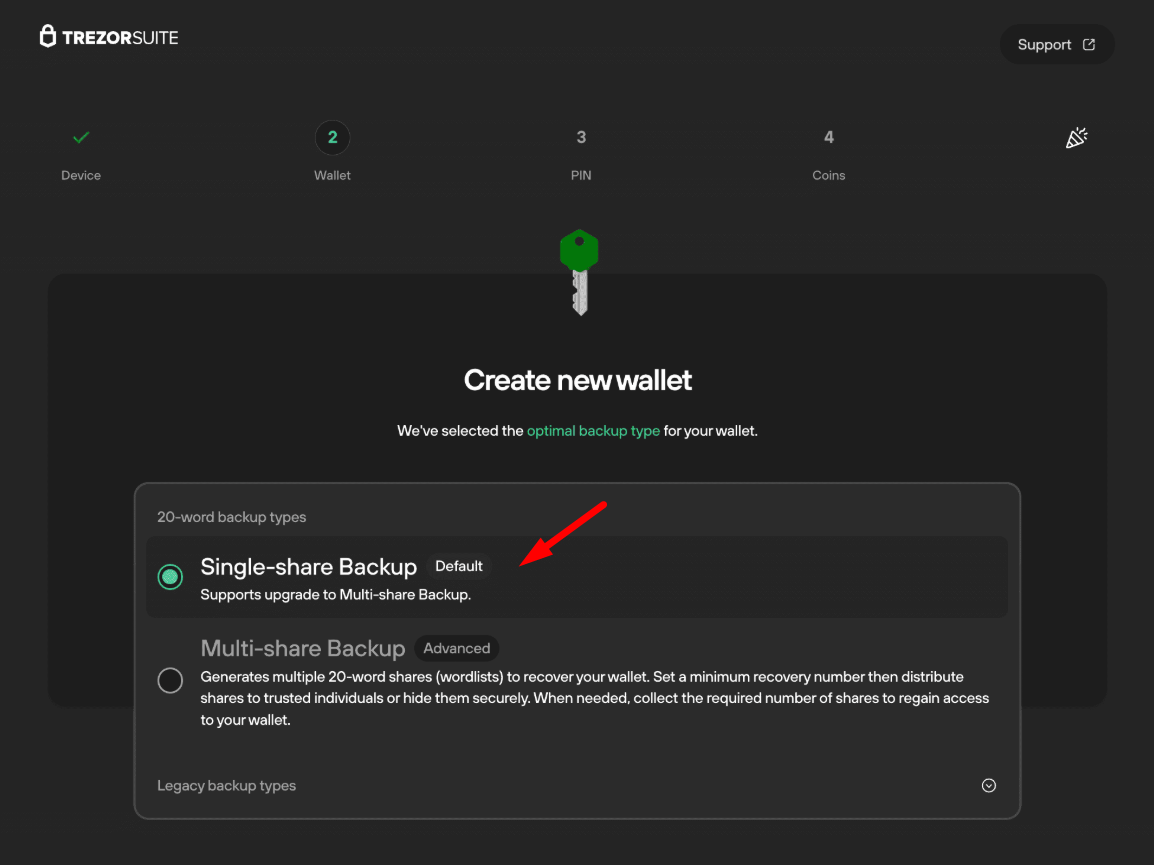 Single-share Backup
