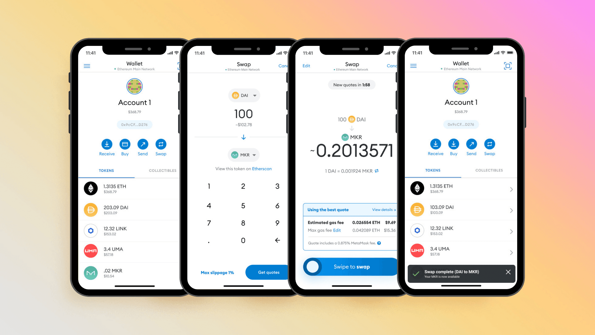 Giao diện ví MetaMask