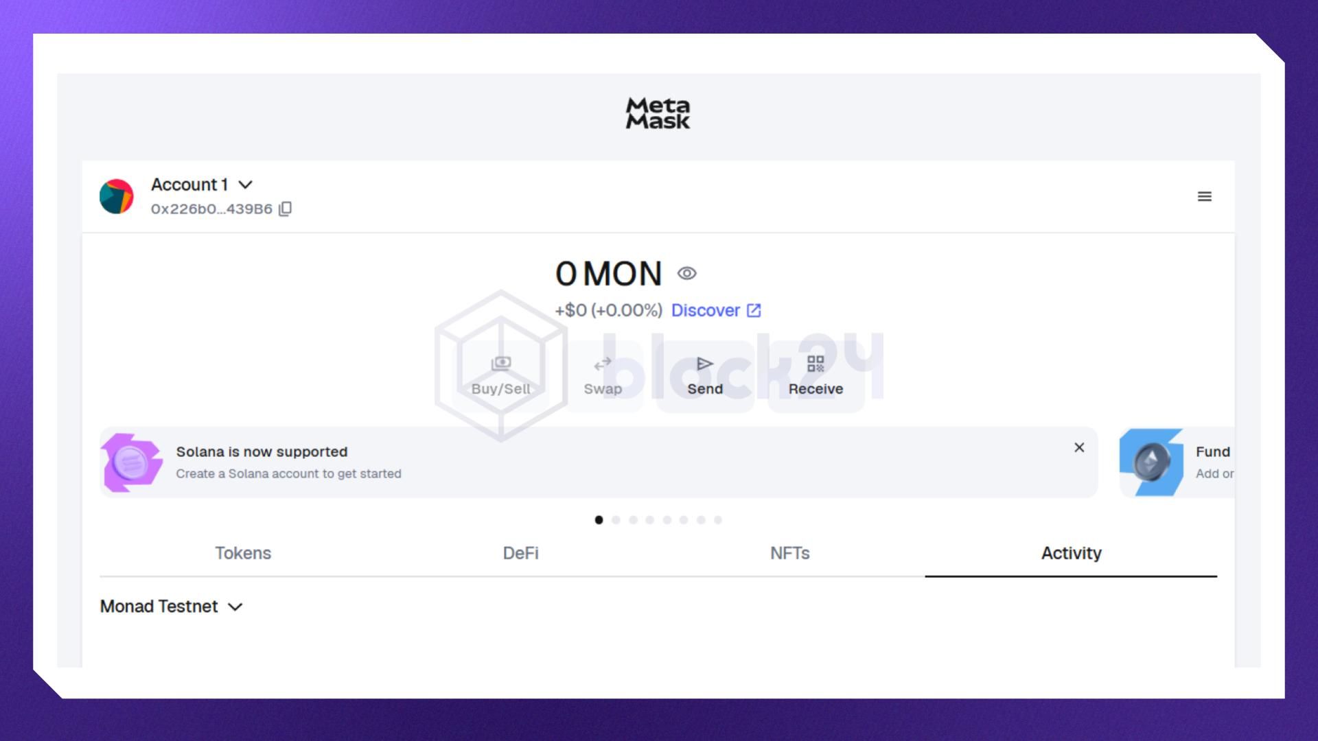 Giao diện ví MetaMask
