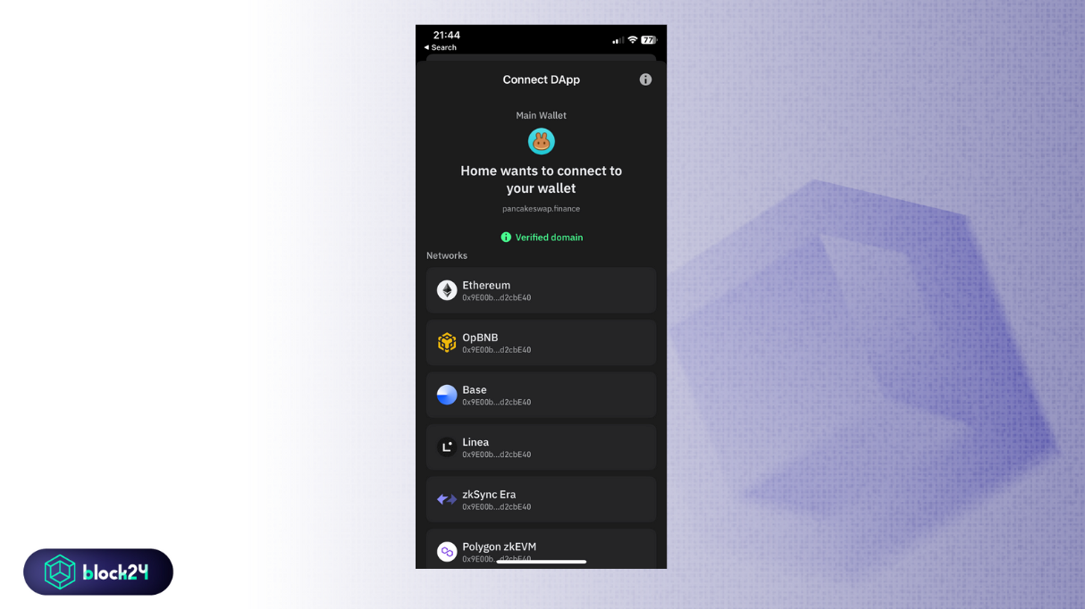 Kết nối Trust Wallet với PancakeSwap
