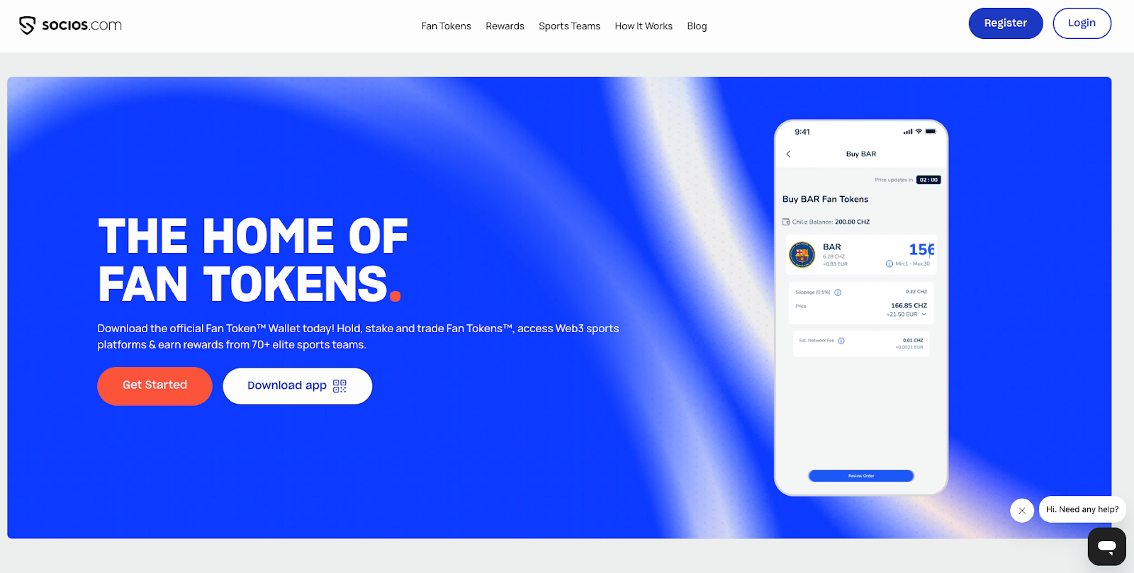 Trang chủ nền tảng Socios
