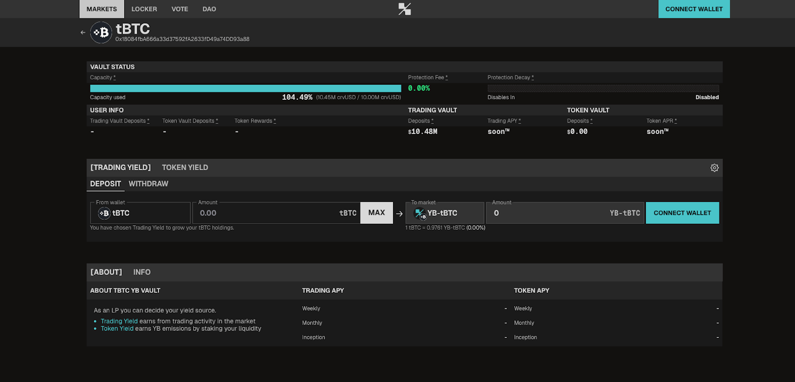 Deposit BTC trên YieldBasis